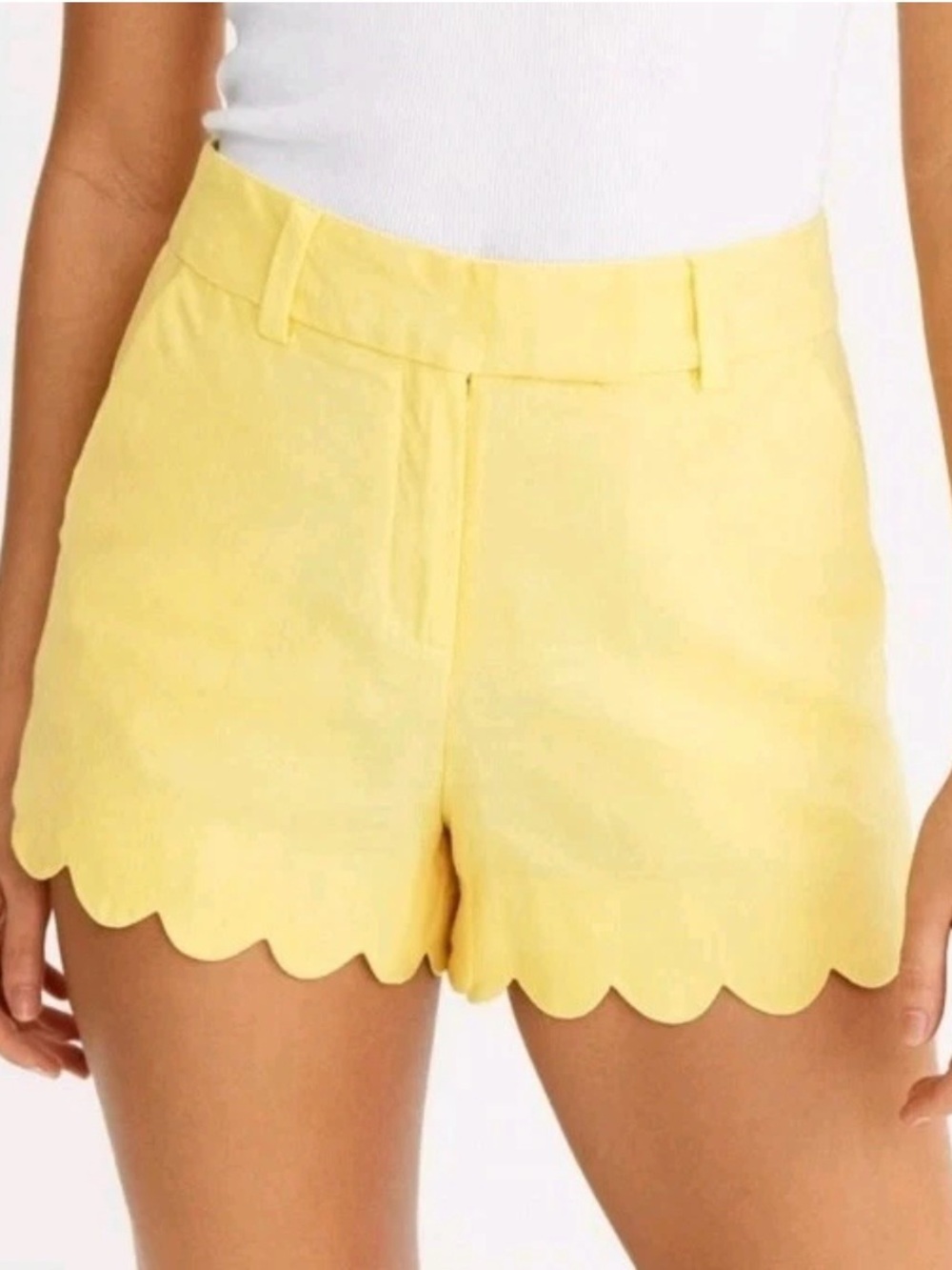NWT J. Crew Factory Linen Blend Scalloped Hem Shorts
